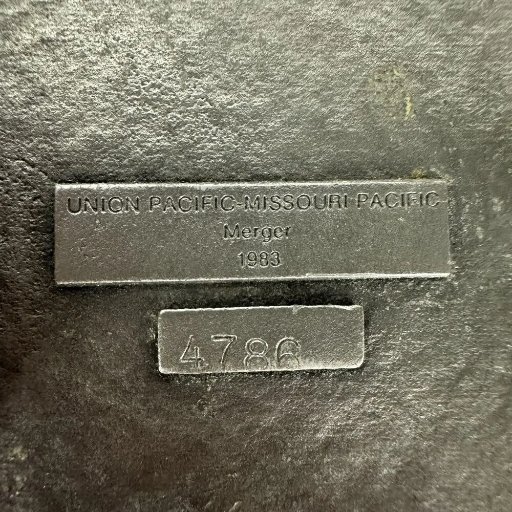 Vintage Union Pacific Missouri Pacific Merger 1983 Belt Buckle Pewter #4786